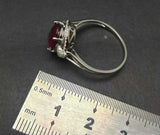 2.3ct Engagement Ring Oval Cut Pink Ruby Halo Split Shank 14k White Gold Finish