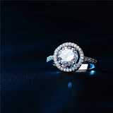 2.3Ct Round Cut VVS1/D Diamond Halo Hollow Engagement Ring 18K White Gold Finish