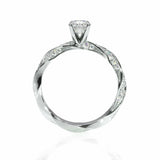 3Ct Round Cut Diamond Twist Shank Solitaire Engagement Ring 14K White Gold Over