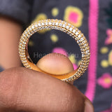 2.1ct Round Cut Moissanite Eternity Cluster Wedding Band 14k Yellow Gold Plated