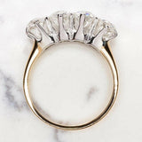 4Ct Round Cut Diamond Four Stone Women Engagement Ring 14K Dual Gold Finish