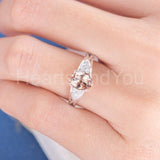 2.3ct Oval Cut Simulated Morganite Infinity Engagement Ring 14k Rose Gold Plated
