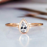 1ct Pear Cut VVS1D Diamond Engagement Ring Solitaire Promise 14k Rose Gold Over