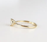 0.5ct Cushion Simulated Diamond Solitaire Engagement Ring 14k Yellow Gold Plated