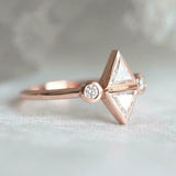 Solitaire Engagement Ring 1.5ct Trillion Cut VVS1D Diamond 14k Rose Gold Finish