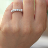 1.3ct Round Cut Diamond Wedding Ring Band 14k White Gold Finish Half Eternity