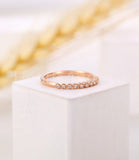 0.3ct Round Cut Moissanite Stackable Women Wedding Band 14k Rose Gold Plated