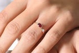 1ct Oval Cut Pink Ruby Two Stone Minimalist Engagement Ring 14k Yellow Gold Over