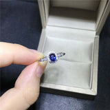 1ct Oval Cut Blue Sapphire Engagement Ring Round Accent Halo 18k White Gold Over