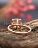 1ct Cushion Cut Simulated Morganite Halo Engagement Ring 14k Rose Gold Plated