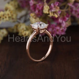 0.5ct Cushion Simulated Diamond Solitaire Engagement Ring 14k Rose Gold Plated