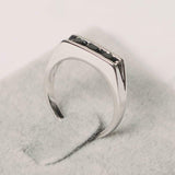 1ct Round Black Diamond Wedding Ring Band Trilogy Stackable 14k White Gold Over