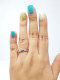 0.2ct Round Cut Moissanite Milgrain Leaf Engagement Ring 14k White Gold Plated