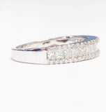 5.5ct Princess Cut Diamond Half Eternity 3 Row Wedding Band 14K White Gold Over