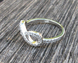 1.5ct Round Cut Diamond Engagement Ring Infinity Promise 14k White Gold Finish