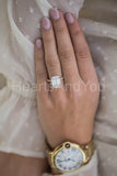 2.4ct Emerald Simulated Diamond Solitaire with Accents Ring 14k Gold Plated