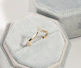 0.15ct Round Cut Moissanite Dainty Stacking Wedding Band 14K Yellow Gold Plated