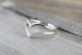 1ct Round Diamond Double Arrow Split Band Engagement Ring 14k White Gold Finish