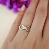 0.5ct Round Cut Diamond Infinity Engagement Ring 14k White Gold Finish New