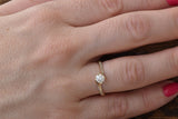 Accents Solitaire Engagement Ring 1.2ct Round Cut Diamond 14k Yellow Gold Finish