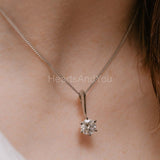 0.5ct Round Cut Moissanite Solitaire Pendant 14k White Gold Plated NO CHAIN