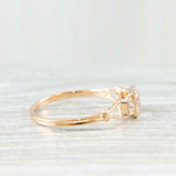 1ct Round Cut Peach Morganite Trilogy Engagement Ring 14k Rose Gold Finish