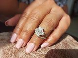 2.3ct Oval Cut Simulated Diamond Bridal Set Curved Trilogy 14k White Gold Plated
