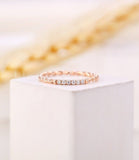 0.1ct Round Cut Moissanite Twisted Minimalist Wedding Band 14k Rose Gold Plated