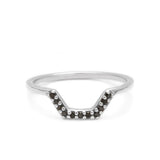 0.2ct Round Cut Black Diamond Wedding Band 14k Rose Gold Finish Curved Stackable