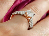 2ct Round Brilliant Cut Diamond Solitaire Engagement Ring 14k Rose Gold Finish