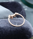 2ct Pear Cut Simulated Morganite Bezel Curved Wedding Band 14k Rose Gold Plated