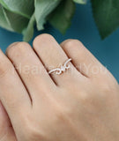 0.5ct Marquise Cut Simulated Diamond Bezel Set Wedding Band 14k Rose Gold Plated