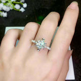 1ct Round Diamond Engagement Ring Ribbon Solitaire Accent 14k White Gold Finish
