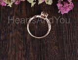 1ct Pear Cut Simulated Morganite Infinity Engagement Ring 14k Rose Gold Plated