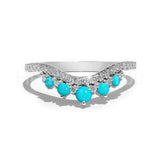 0.5ct Round Cut Simulated Turquoise Curved Stacking Band 14k Yellow Gold Plated