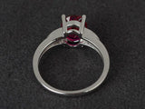 2ct Engagement Ring Oval Cut Pink Ruby Accents with Solitaire 14k WhiteGold Over