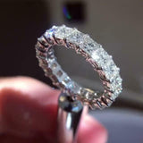 6Ct Cushion Cut Diamond Bridal Set Iced Engagement Ring 14K White Gold Finish