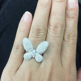 3ct Round Cut Diamond Engagement Ring 14k White Gold Finish Butterfly Design