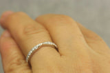 1Ct Round Cut Diamond Knot Minimalist Women Wedding Band 14K White Gold Finish