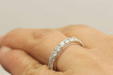 4Ct Round Cut DVVS1 Diamond Elegant Stackable Wedding Band 14K Dual Gold Finish
