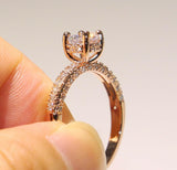 1.5ct Round Cut Diamond Engagement Ring 18k Rose Gold Finish Classic Solitaire