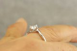1Ct Round Cut Diamond Twist Swirl Solitaire Engagement Ring 18K White Gold Over