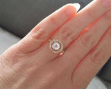 3ct Round Cut Diamond Halo Filigree Engagement Ring 14K Yellow Gold Finish