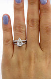 5Ct Pear Cut Diamond Split Shank Solitaire Engagement Ring 14K White Gold Finish