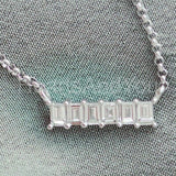 1ct Emerald Cut Simulated Diamond Stylish Pendant 14k White Gold Plated NO CHAIN
