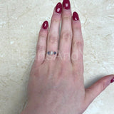 0.45ct Round Cut Moissanite Beaded Shank Collar Women Ring 14k White Gold Plated