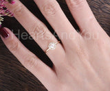 0.3ct Round Simulated Diamond Halo Minimalist Pearl Ring 14k Yellow Gold Plated