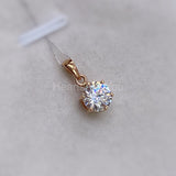0.5ct Round Cut Moissanite Solitaire Pendant 14k White Gold Plated NO CHAIN