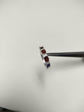 2.5ct Wedding Band Oval Cut Red Garnet Stylish Three Stone 14k White Gold Finish