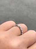 1ct Marquise Round Cut Diamond Minimalist Eternity Ring Band 14k White Gold Over